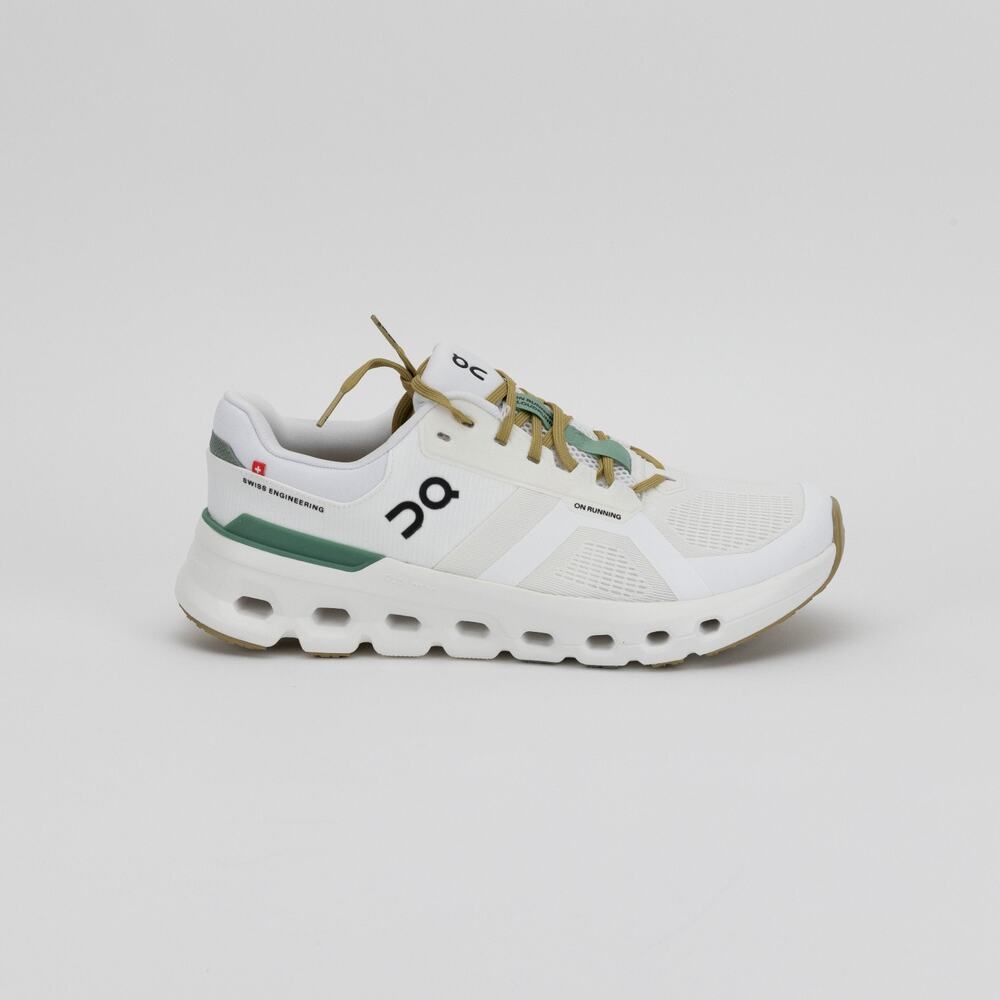 On Men Cloudrunner 2 Running Sneakers White/Green Size 10US /44EU
